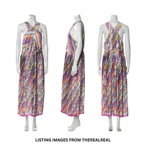 ML Monique Lhuillier Crossneck Pleated Dress - Size 12 - Picture 3 of 7